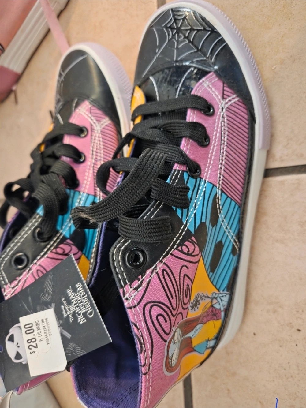 Disney Kids' Pink, Blue & Black The Nightmare Before Christmas Sneakers